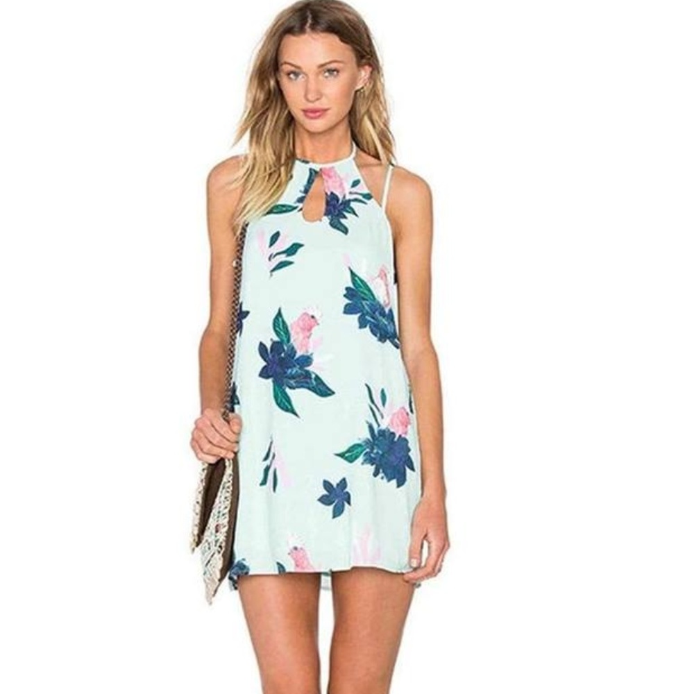 Mink Pink "Galah" Tropical Pattern Dress